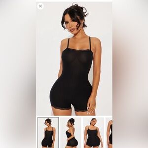 NWOT Not Tired SEXY Black Lace Trim Bodysuit